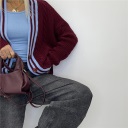 cardigan con bordo a righe contrast